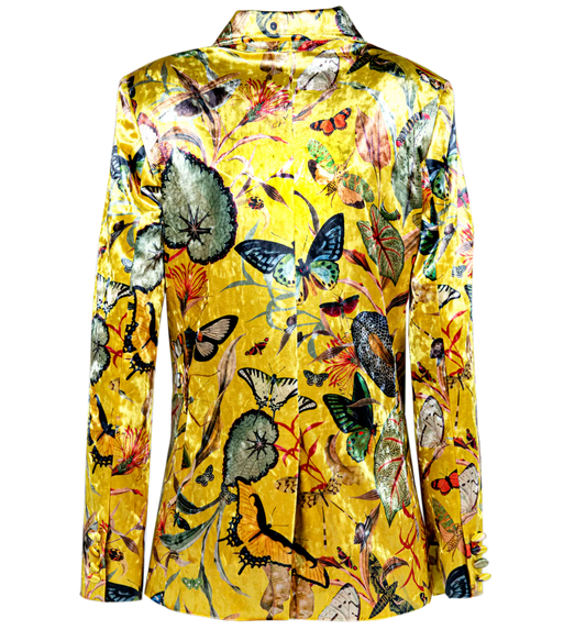 Blazer Yellow Butterfly Velvet