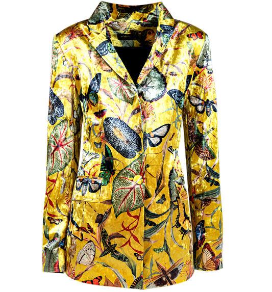 Blazer Yellow Butterfly Velvet