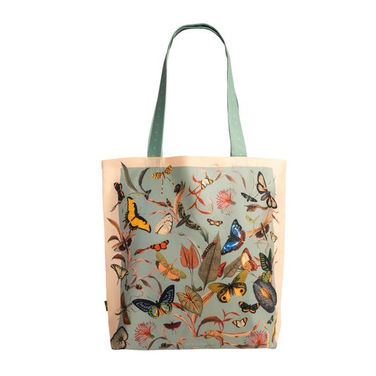 Aqua Butterfly Tote Bag